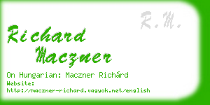 richard maczner business card