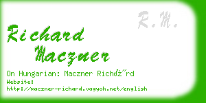 richard maczner business card